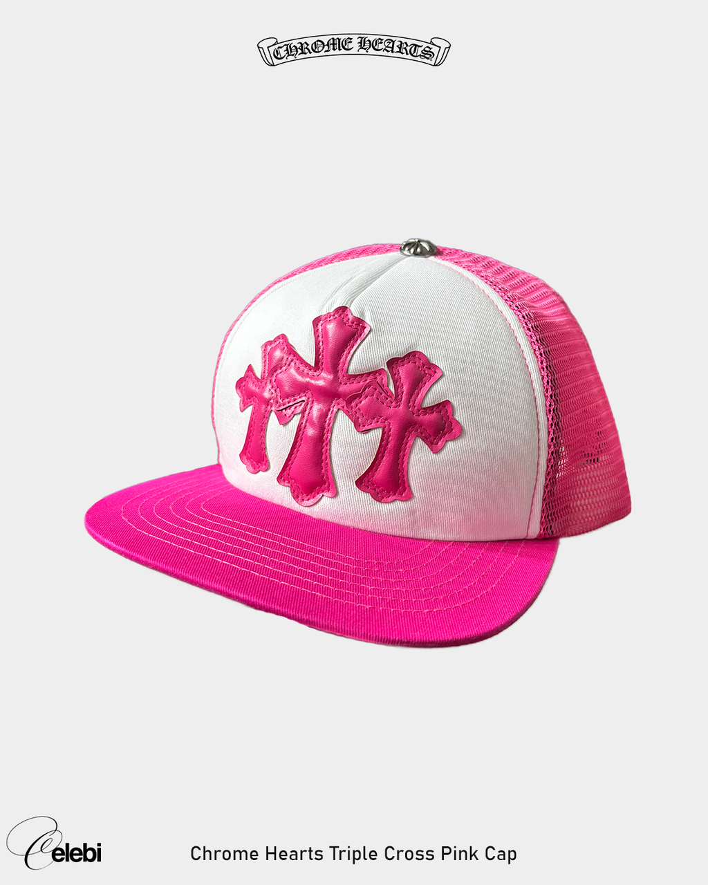 Chrome Hearts Triple Cross Pink Cap