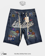 Vale Blue Skittles Patch Jorts