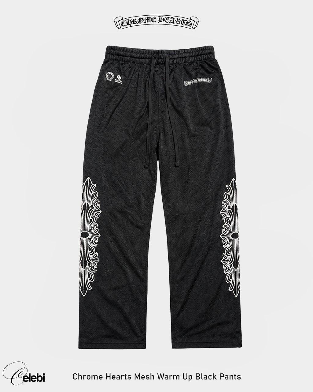 Chrome Hearts Mesh Warm Up Black Pants