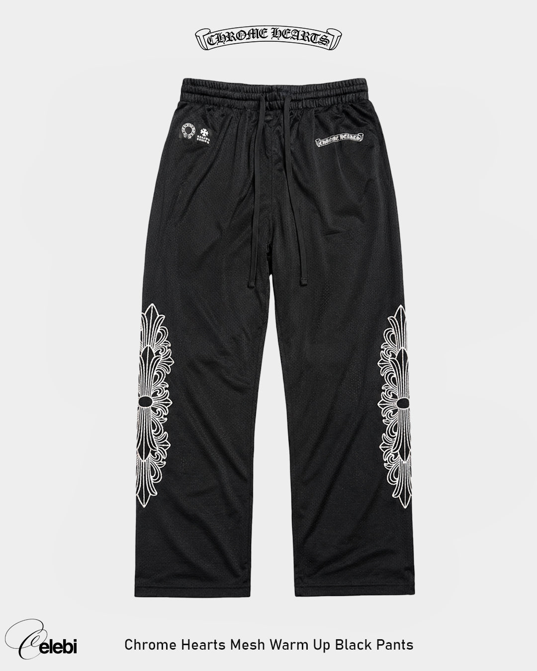 Chrome Hearts Mesh Warm Up Black Pants