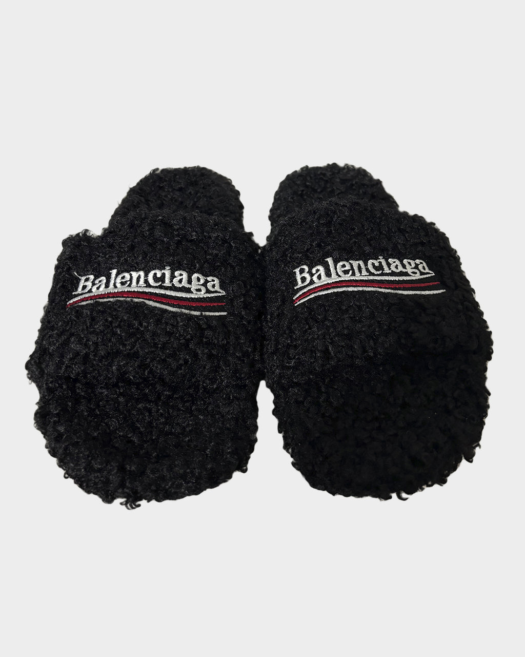 Balenciaga Fur Slides Black