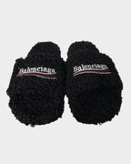 Balenciaga Fur Slides Black