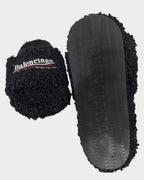 Balenciaga Fur Slides Black