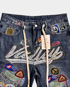 Vale Blue Skittles Patch Jorts