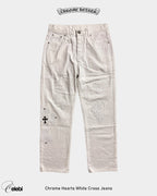 Chrome Hearts White Cross Jeans