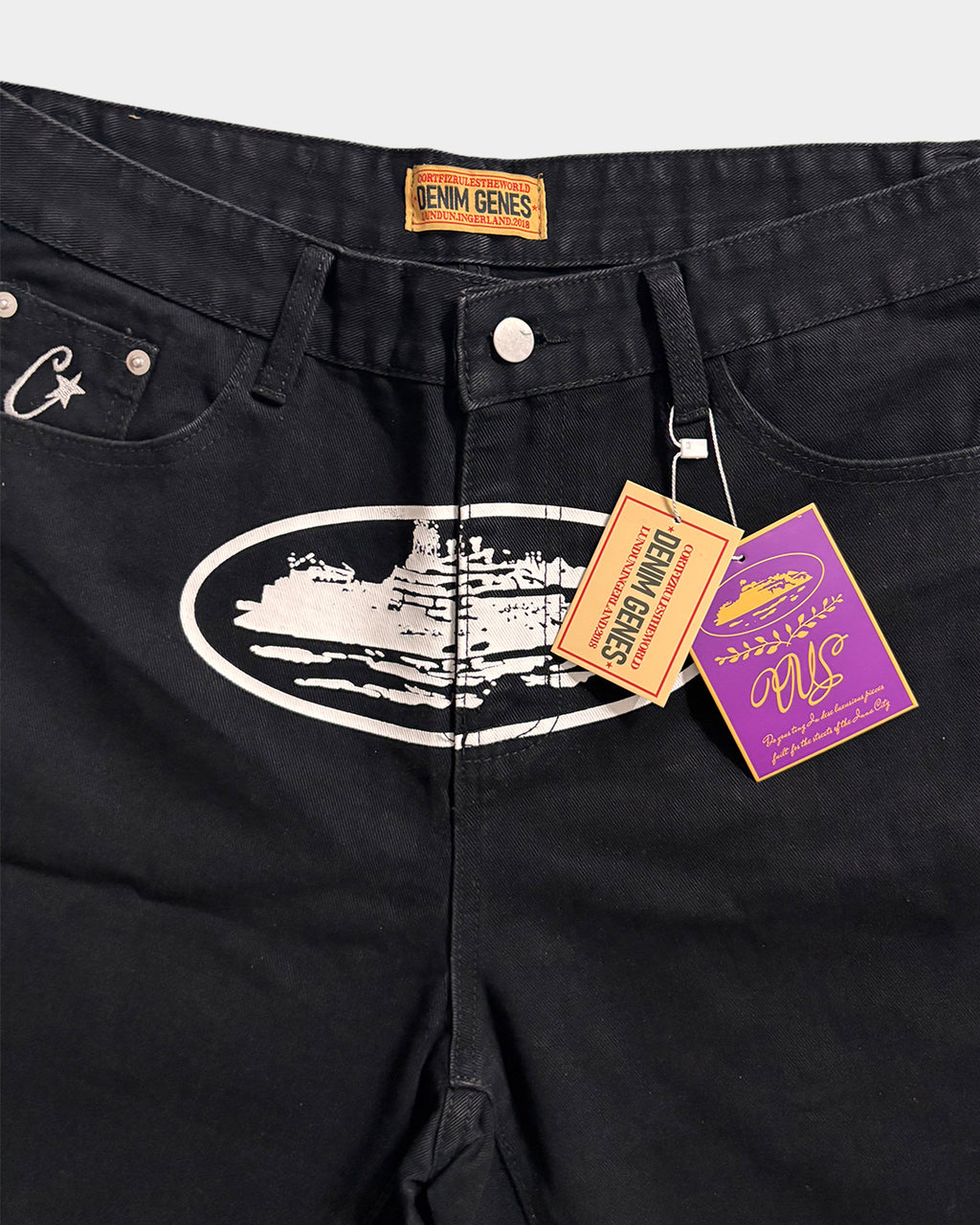 Corteiz Black Logo Shorts