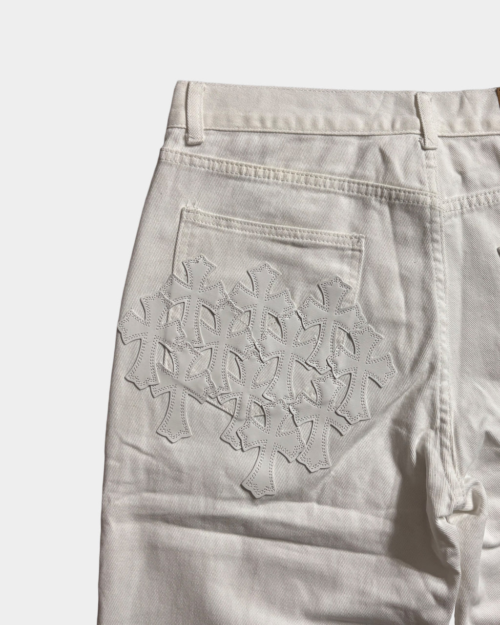 Chrome Hearts White Cross Jeans