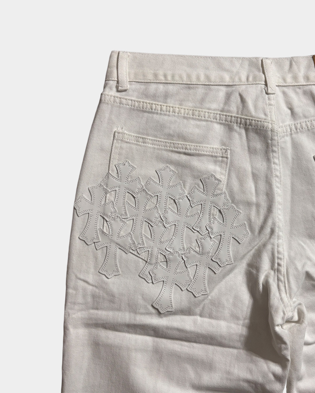 Chrome Hearts White Cross Jeans