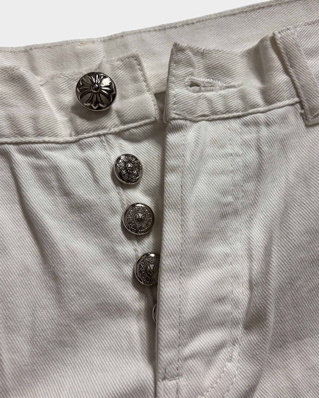 Chrome Hearts White Cross Jeans
