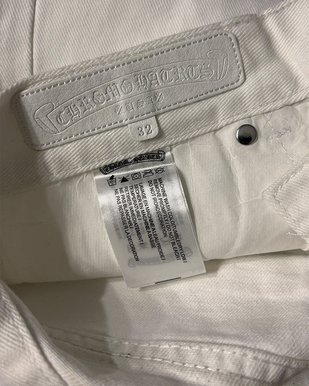 Chrome Hearts White Cross Jeans