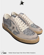 Golden Goose Super-Star Silver Glitter Sneakers