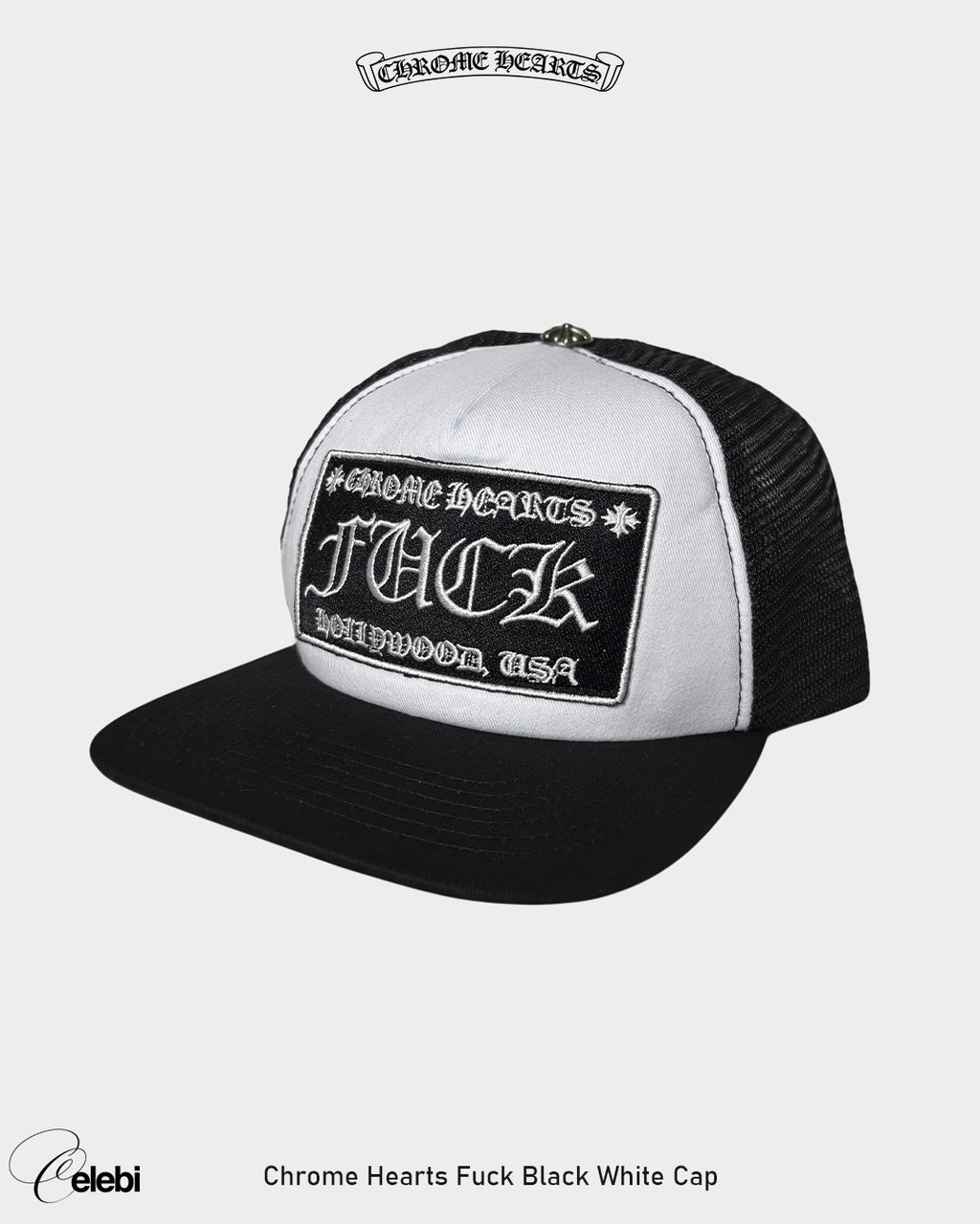 Chrome Hearts Fuck Black White Cap