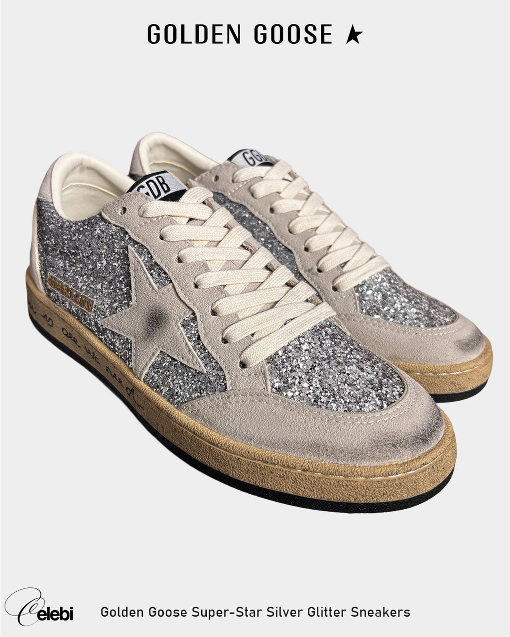 Golden Goose Super-Star Silver Glitter Sneakers