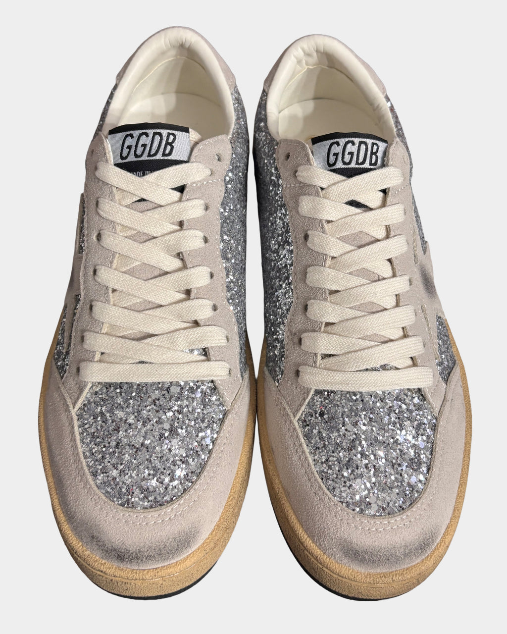 Golden Goose Super-Star Silver Glitter Sneakers