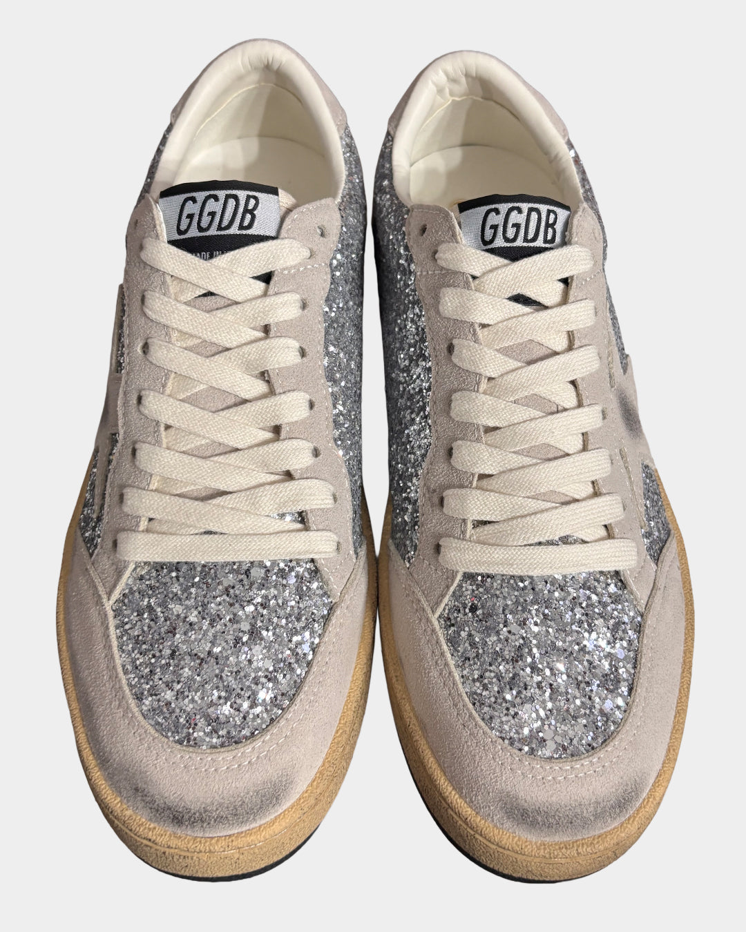 Golden Goose Super-Star Silver Glitter Sneakers