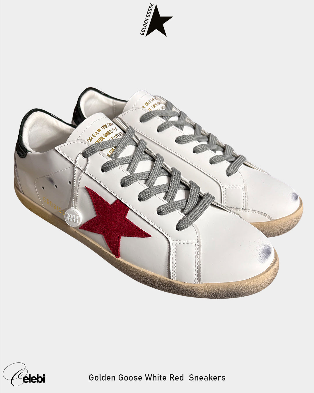 Golden Goose White Red  Sneakers