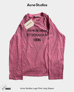 Acne Studios Logo Pink Long Sleeve