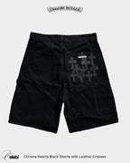 Chrome Hearts Black Shorts with Leather Crosses