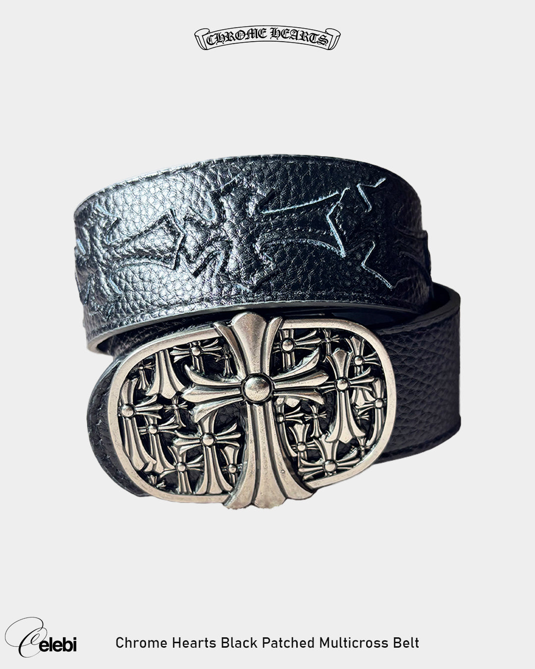 Chrome Hearts Black Patched Multicross Belt