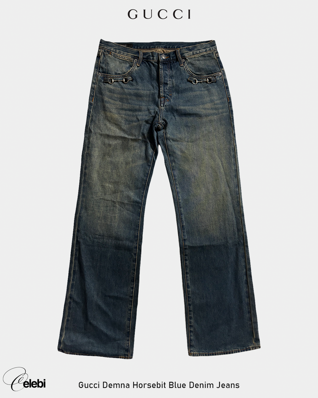 Gucci Demna Horsebit Blue Denim Jeans