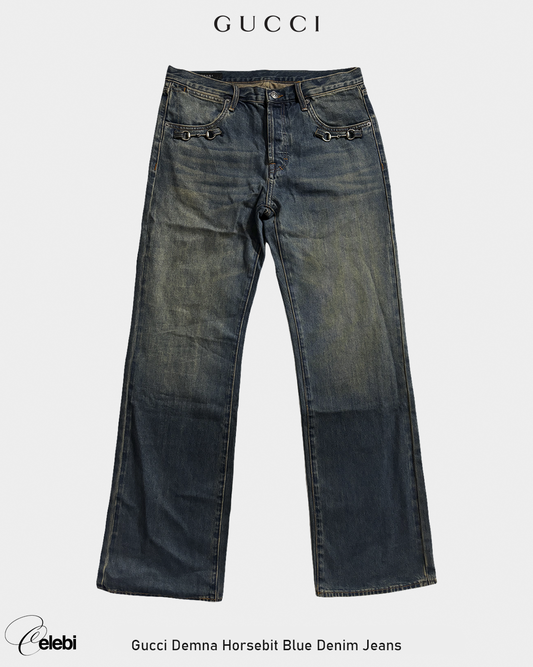 Gucci Demna Horsebit Blue Denim Jeans