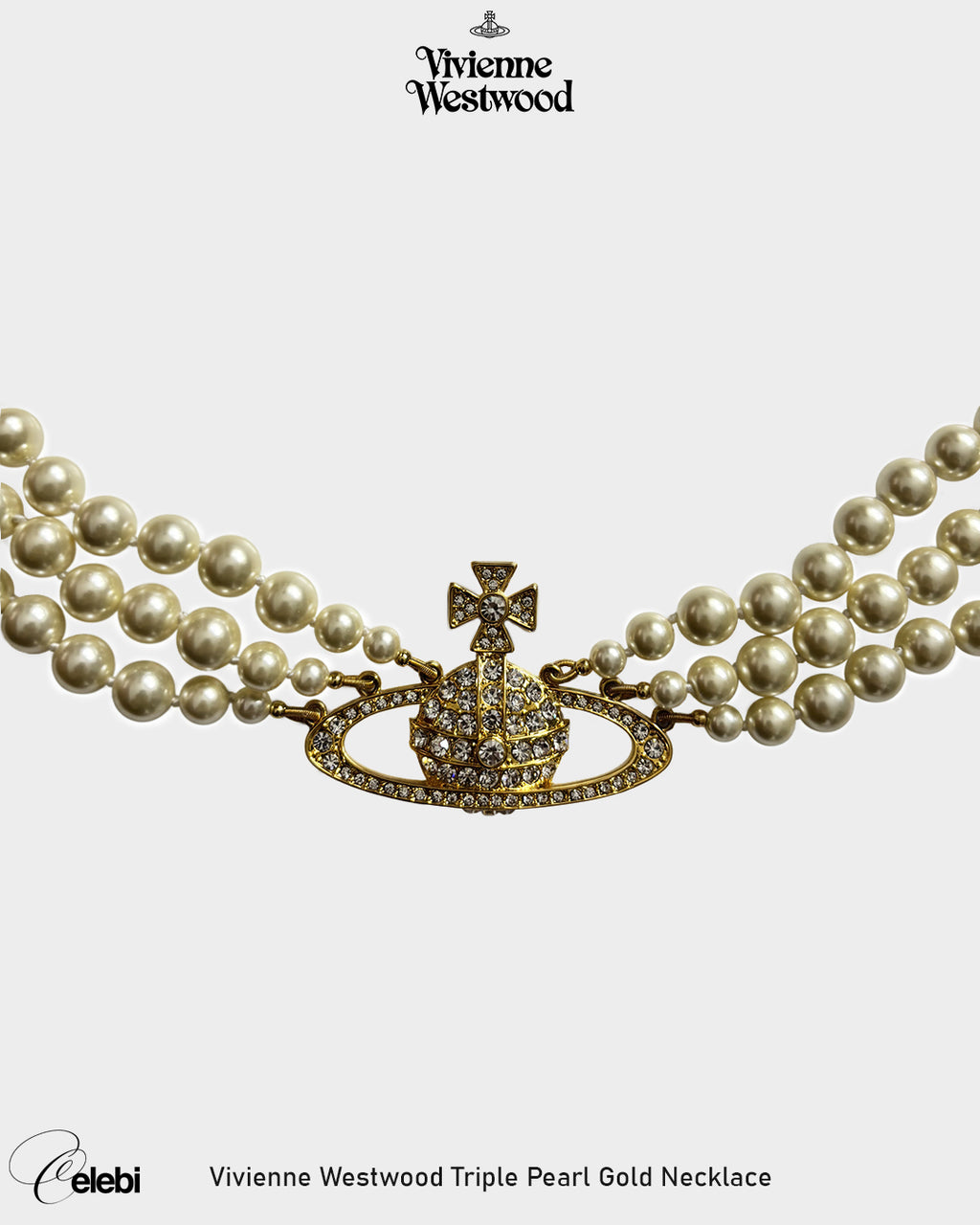 Vivienne Westwood Triple Pearl Gold Necklace