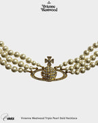 Vivienne Westwood Triple Pearl Gold Necklace