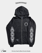Chrome Hearts Black Zip Up Hoodie