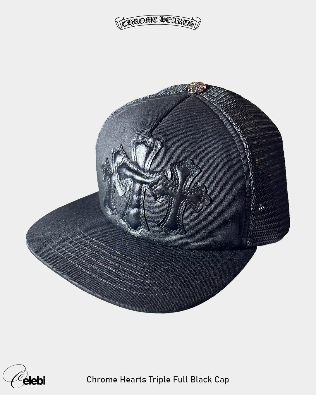 Chrome Hearts Triple Full Black Cap