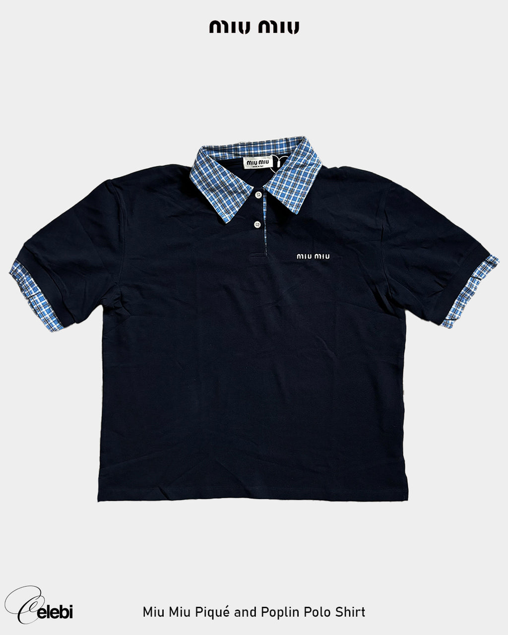 Miu Miu Piqué and Poplin Polo Shirt