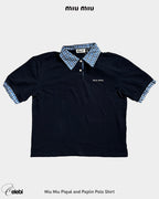 Miu Miu Piqué and Poplin Polo Shirt