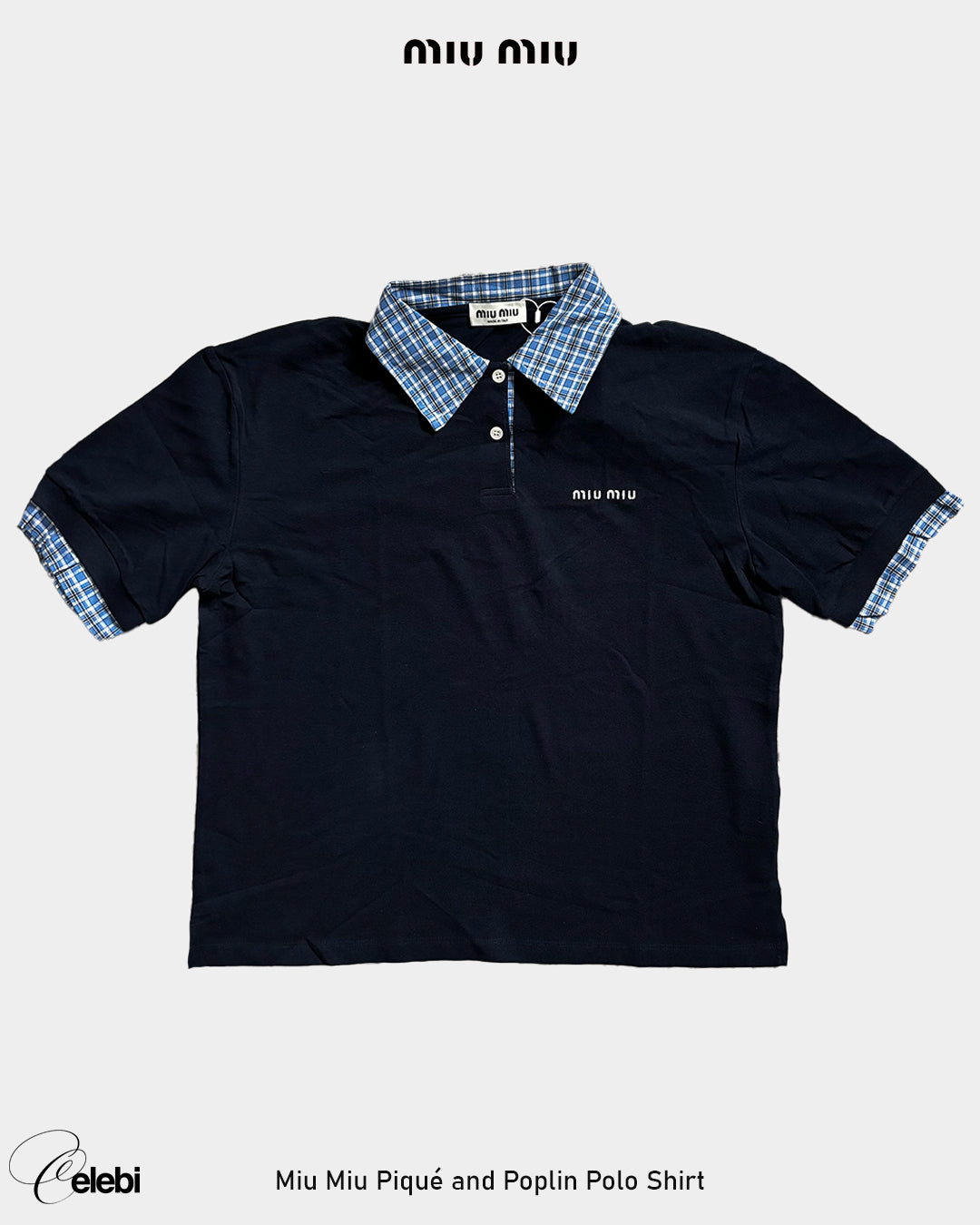 Miu Miu Piqué and Poplin Polo Shirt