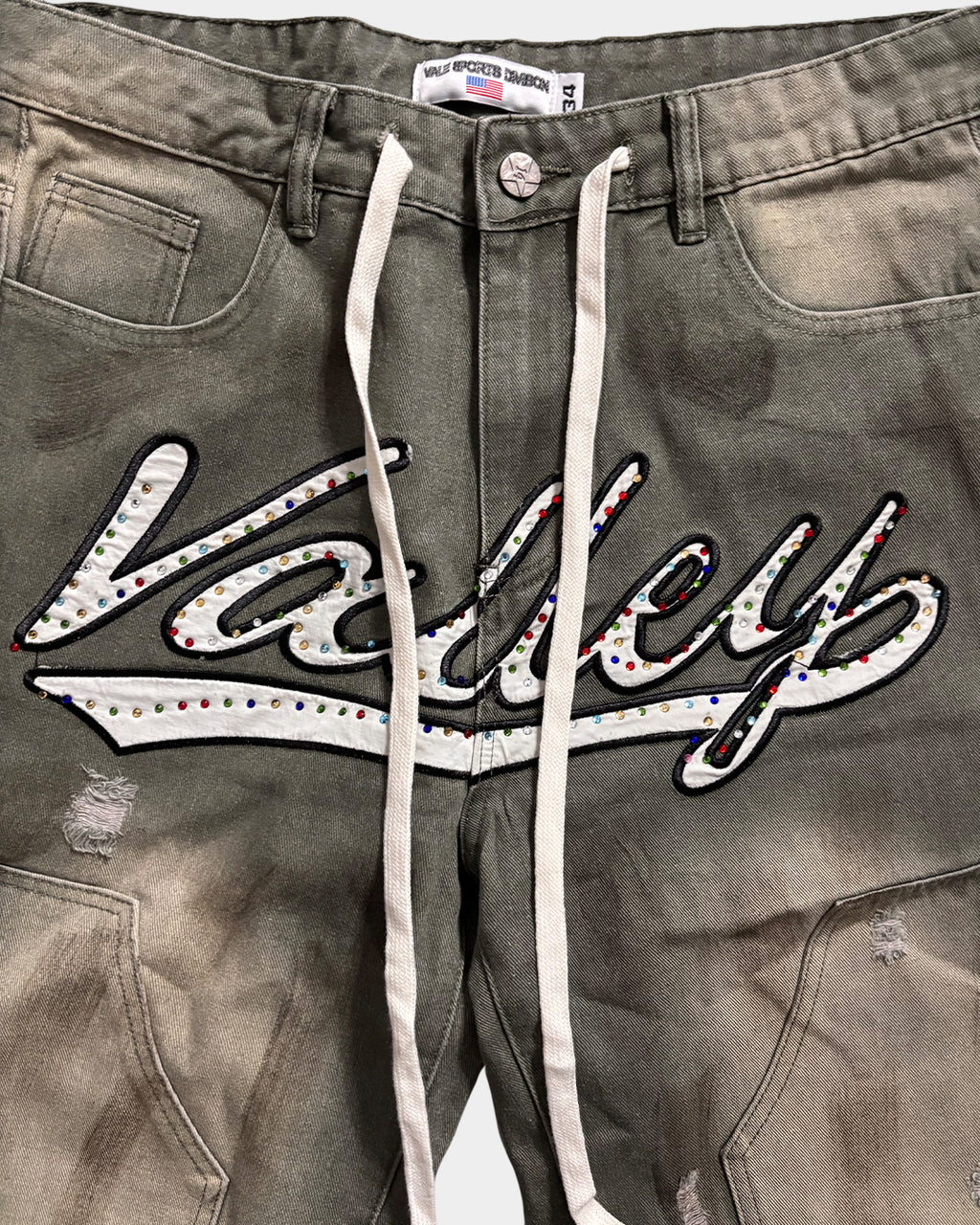 Vale Forever Valley Olive Rhinestone Jorts