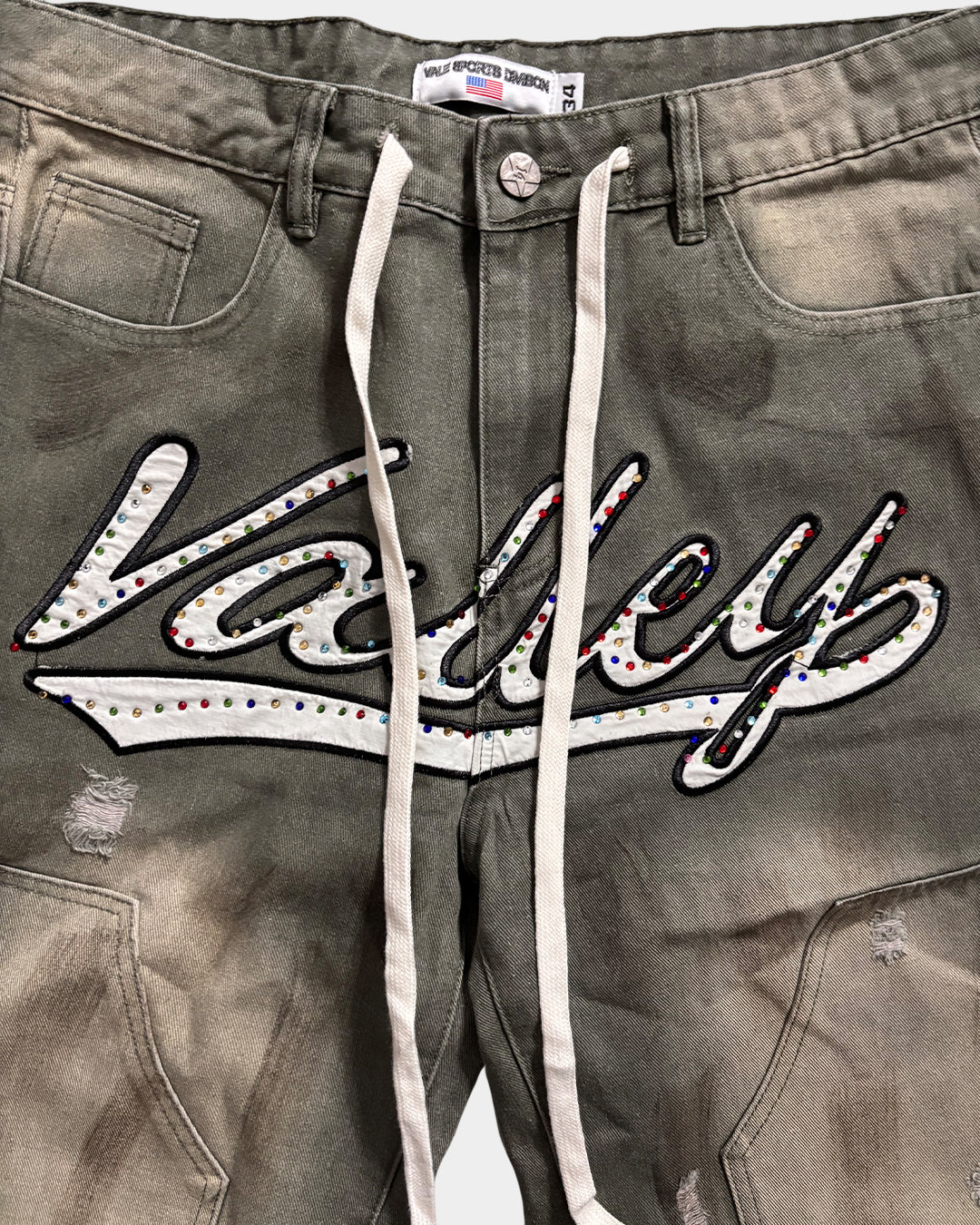 Vale Forever Valley Olive Rhinestone Jorts