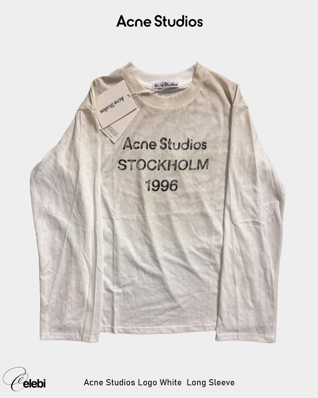 Acne Studios Logo White  Long Sleeve