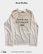 Acne Studios Logo White  Long Sleeve