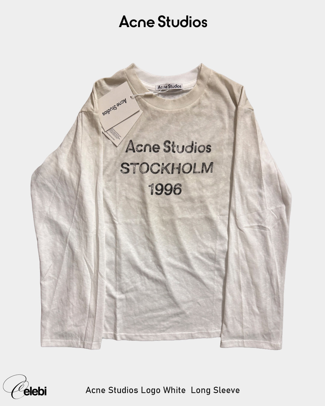 Acne Studios Logo White  Long Sleeve