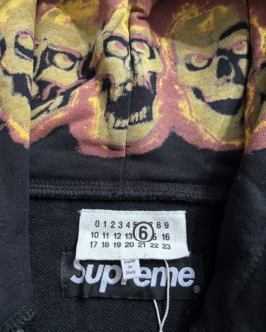 Maison Margiela x Supreme Skull Black Hoodie