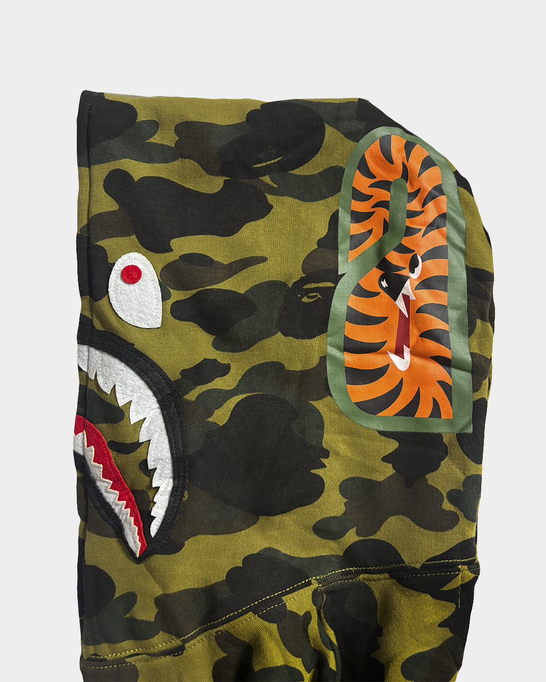 BAPE Camo Green Shark Full Zip Hoodie