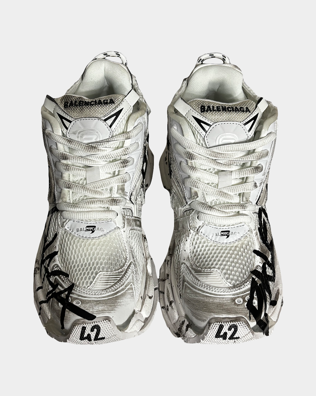 Balenciaga White Graffiti Runners