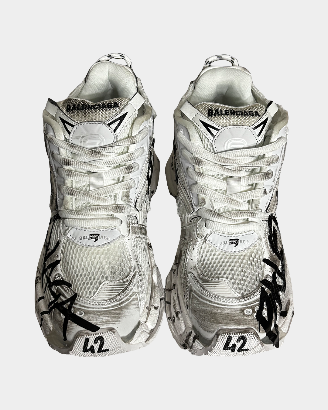 Balenciaga White Graffiti Runners