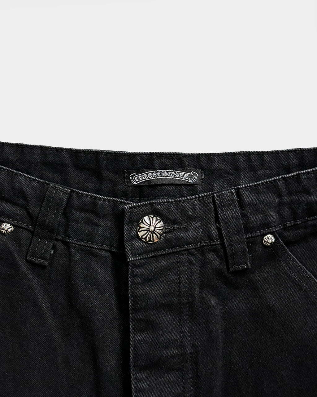 Chrome Hearts Black Shorts with Leather Crosses
