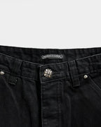 Chrome Hearts Black Shorts with Leather Crosses