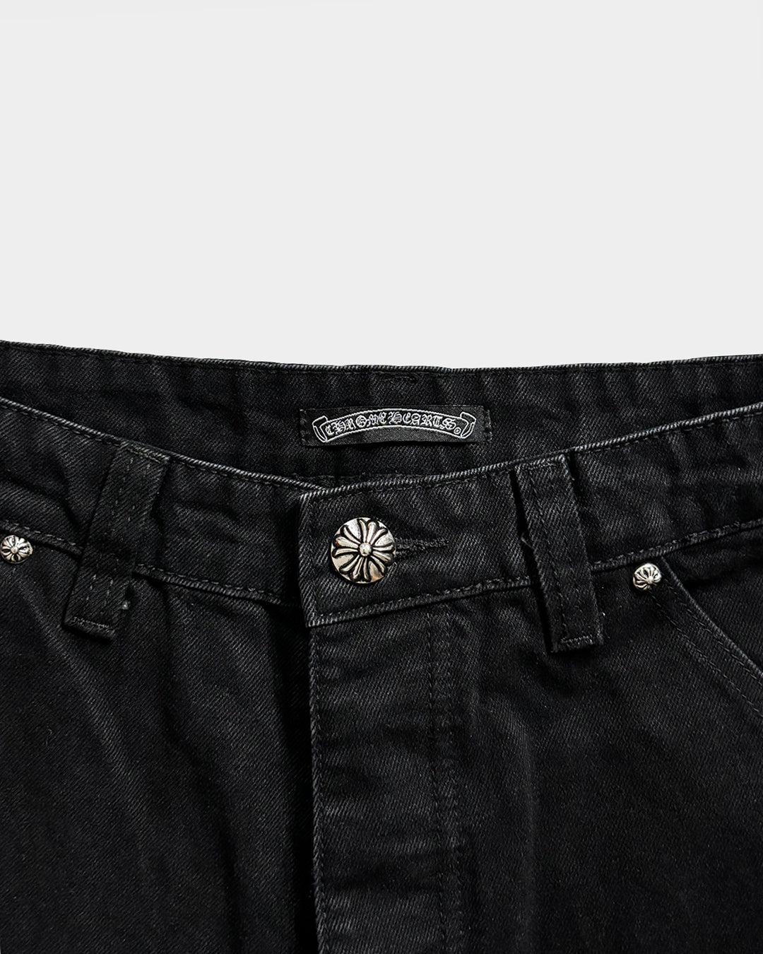 Chrome Hearts Black Shorts with Leather Crosses