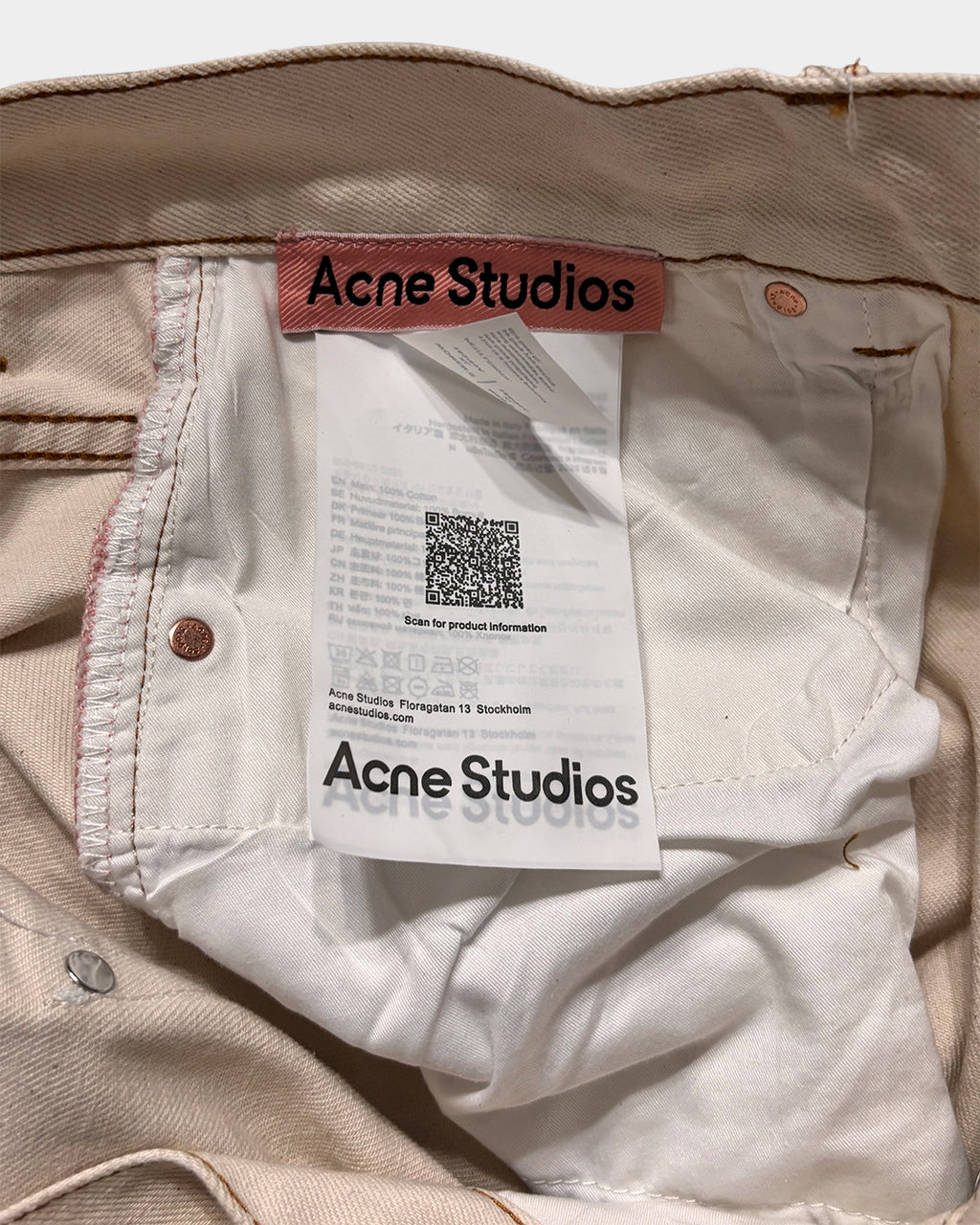 Acne Studios White Loose Fit jeans