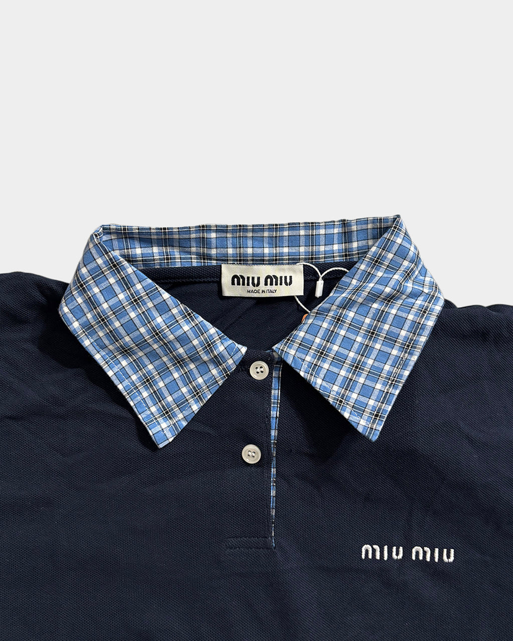 Miu Miu Piqué and Poplin Polo Shirt