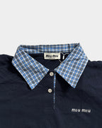 Miu Miu Piqué and Poplin Polo Shirt