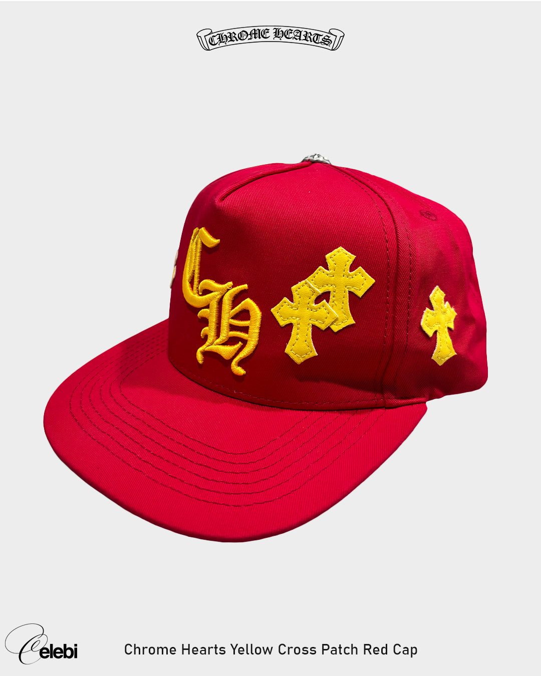 Chrome Hearts Yellow Cross Patch Red Cap