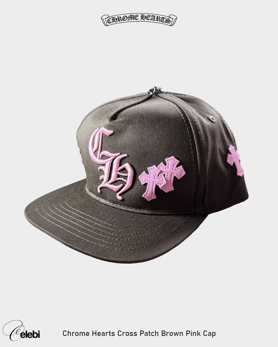 Chrome Hearts Cross Patch Brown Pink Cap