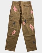 Chrome Hearts Pink & Checkered Cross Patch Carpenter Pants